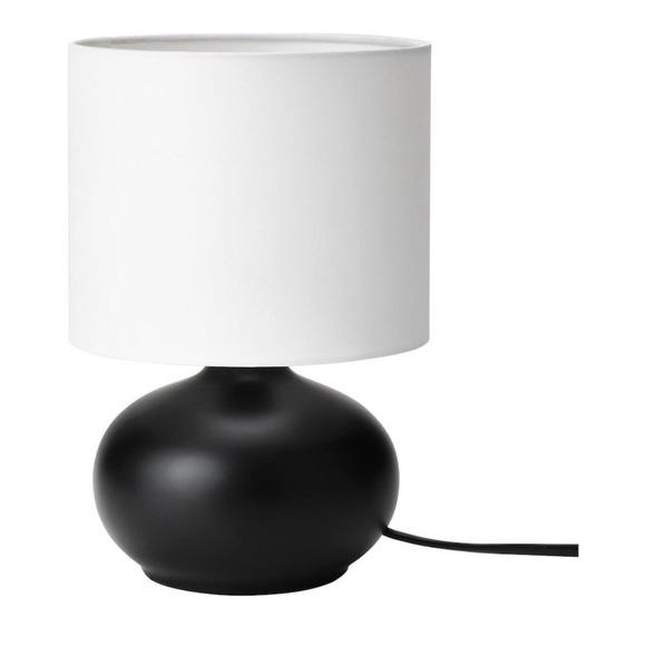 IKEA TVÄRFOT TVARFOT Stoneware Table Lamp, Black/White, 9" (004.675.26) NEW - Picture 1 of 3